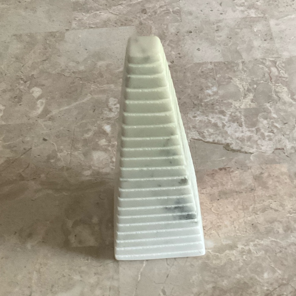 White Marble Pyramid Sculpture
